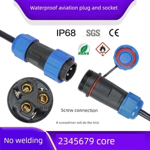 Hàn-Free LD Hàng Không Cắm Nam Nữ Mông Chống Thấm Nước Kết Nối 2 Lõi 3 Lỗ 4P Dây Kết Nối Nhanh Điện Ba Pha