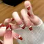 Handmade Đeo Móng Tay Ren Dễ Thương Sinh Viên Nóng Cô Gái Pháp Ngôi Sao Tối Móng Tay Nơ Làm Trắng Móng Tay Sang Trọng