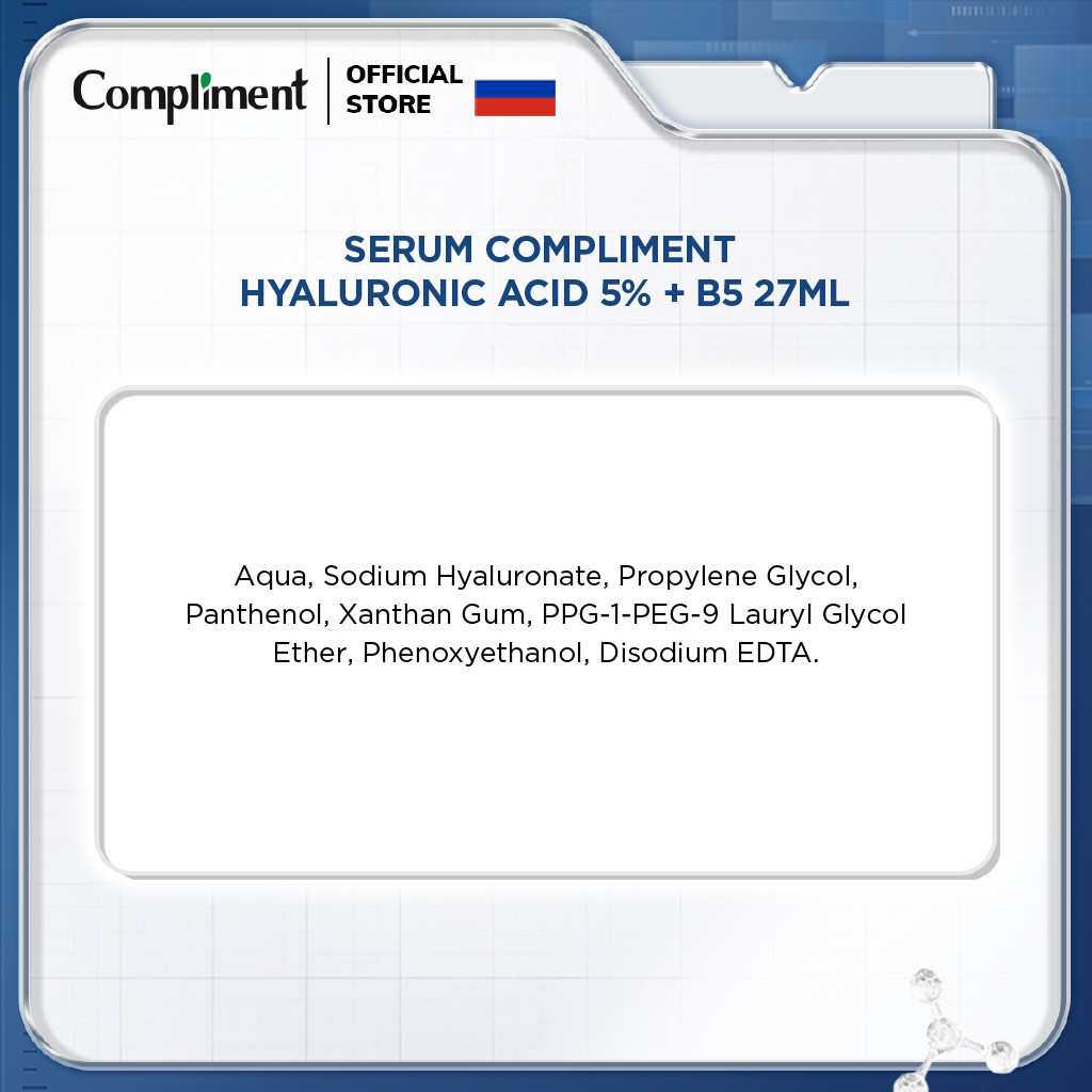 Serum Compliment Hyaluronic Acid 5% + B5 cấp nước, giữ ẩm, phục hồi 27ml