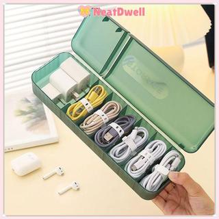 [Giao hàng từ Việt Nam] Hộp đựng cáp dữ liệu NEATDWELL, Hộp lưu trữ bộ sạc lưu trữ riêng biệt phân loại, có thể tháo rời có nắp Hộp sưu tập máng xối chống bụi cho văn phòng tại nhà