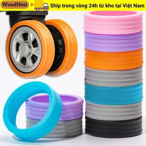 GỖ 4 / 8 Cái / bộ Bảo vệ bánh xe hành lý, Giảm mài mòn bánh xe với âm thanh im lặng Hành lý du lịch Giày bánh xe, Phụ tùng vali Trục xe đẩy Hộp bánh bao