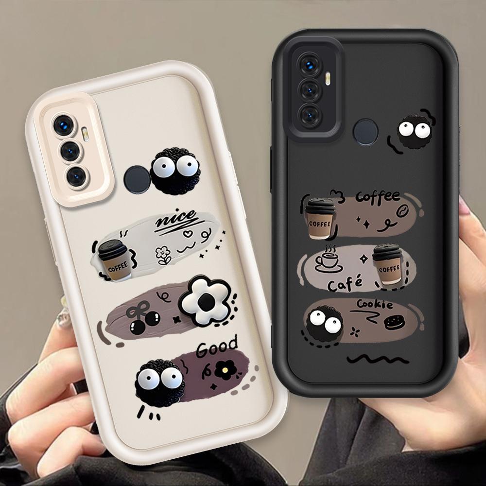 Ốp Lưng Cho OPPO A53 2020 A33 2020 A32 Hoạt Hình Silicon Cầm Tay Mềm Vỏ Điện Thoại TPU Đen Bóng Than Thiên Thần Mắt Chống Sốc Ốp Lưng