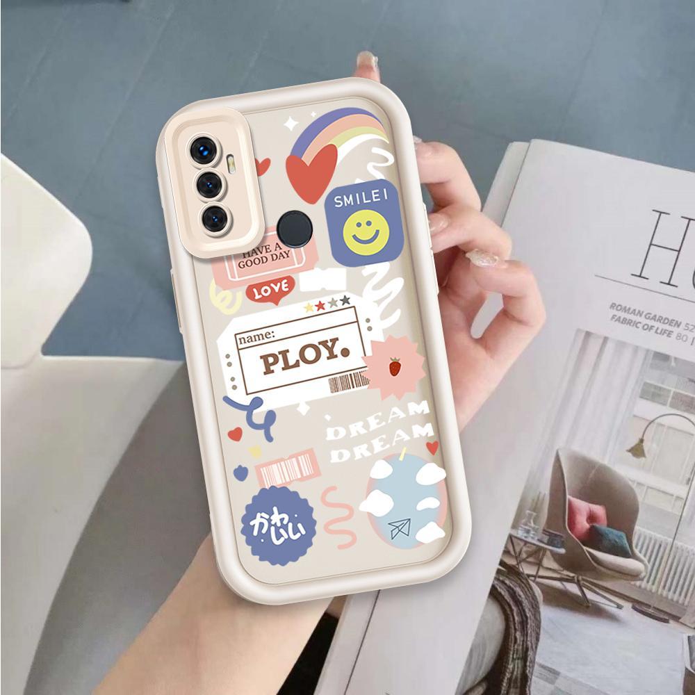 Ốp Lưng Cho OPPO A53 2020 A33 2020 A32 Hoạt Hình Silicon Cầm Tay Mềm Ốp lưng TPU Nhãn Nụ Cười Hoa Mắt Thiên Thần Ốp Lưng Chống Sốc