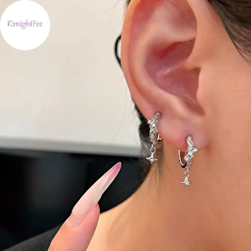 K2nightFee Nữ Hình Học Vòng Bông Tai Có Zircon Tai Bule Trang Sức Hiện Đại Cho Sinh Nhật Và Ngày Lễ VN