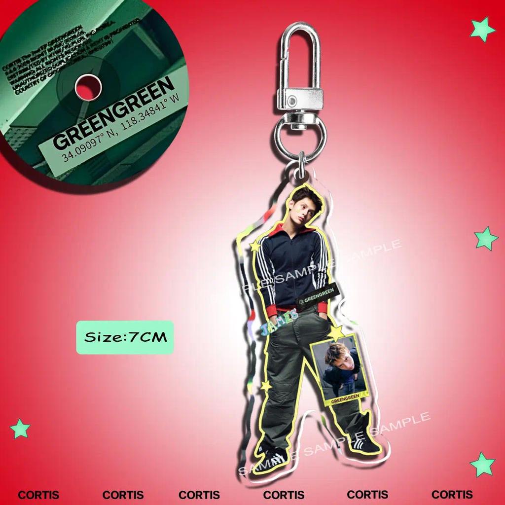 Móc khóa K‑pop CORTIS KEONHO album dễ thương GREENGREEN REDRED bằng acrylic SEONGHYEON JUHOON JAMES MARTIN móc khóa c
