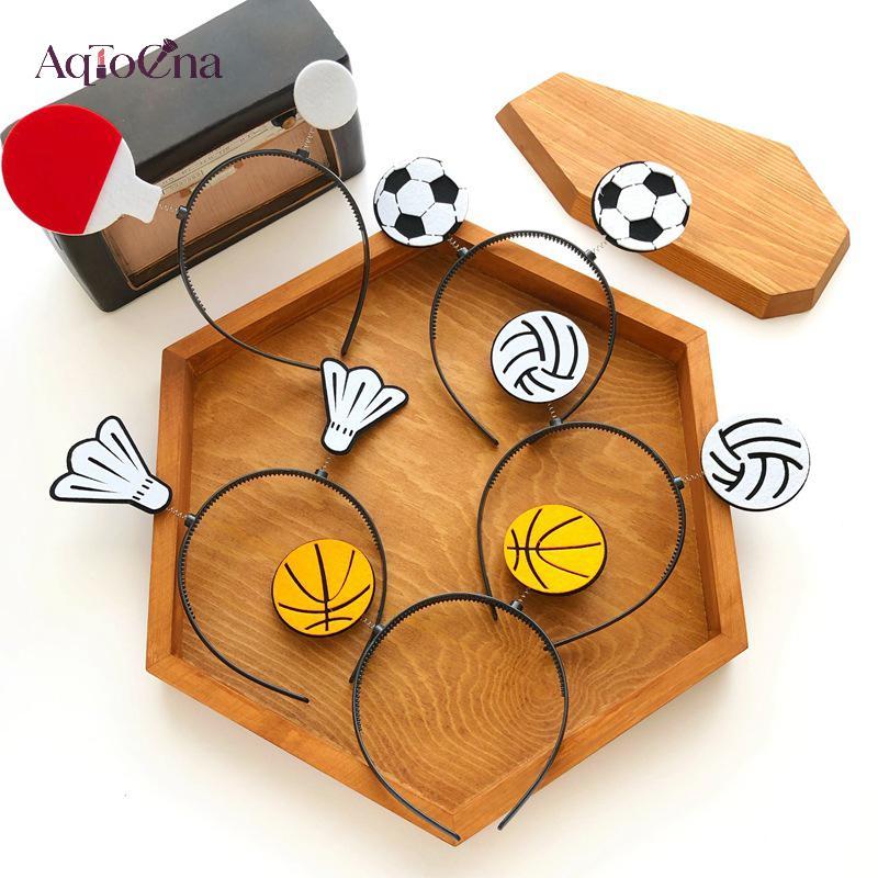 AqToCna Vui Bóng Rổ Cầu Lông Sáng Tạo Bóng Bàn Mùa Xuân Tóc Phụ Kiện Tóc Đội Cổ Vũ Thể Thao AqToCna
