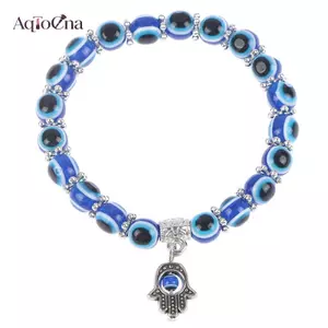 AqToCna 2021 Charm Xanh Ác Mắt Luy Vòng Tay Hạt Thủy Tinh Lắc Tay Nam Nữ Trang Sức Quà Tặng AqToCna