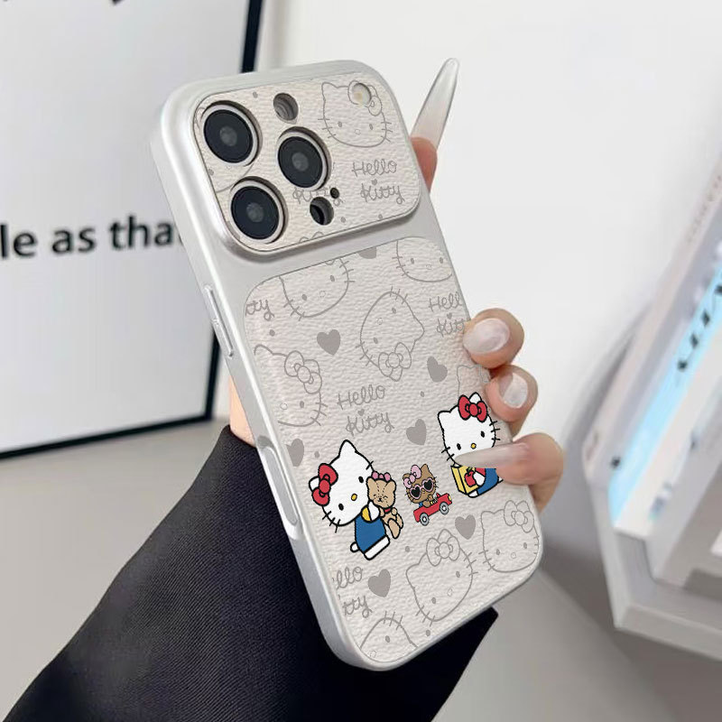 Ốp lưng iPhone Hello Cat Luck Bao da mềm cao cấp đựng máy ảnh - iP 7/8/X/XS/XR/11/12/13/14/15/16/17/Plus/Air/Pro/Max
