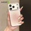 Ốp điện thoại màu đỏ dần dần dễ thương cho Redmi 15 15C 14C 14R 13 13C 13R 12 12C 12R 11A 10 Prime Power 10A 10C 5G 4G Ốp lưng bằng da PU sang trọng Vỏ mềm chống rơi