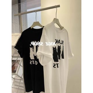 Áo thun tay ngắn dáng rộng phong cách Hàn chất cotton nguyên chất thoáng khí - Áo mùa hè đa năng tôn dáng cho nữ ngoại cỡ che khuyết điểm