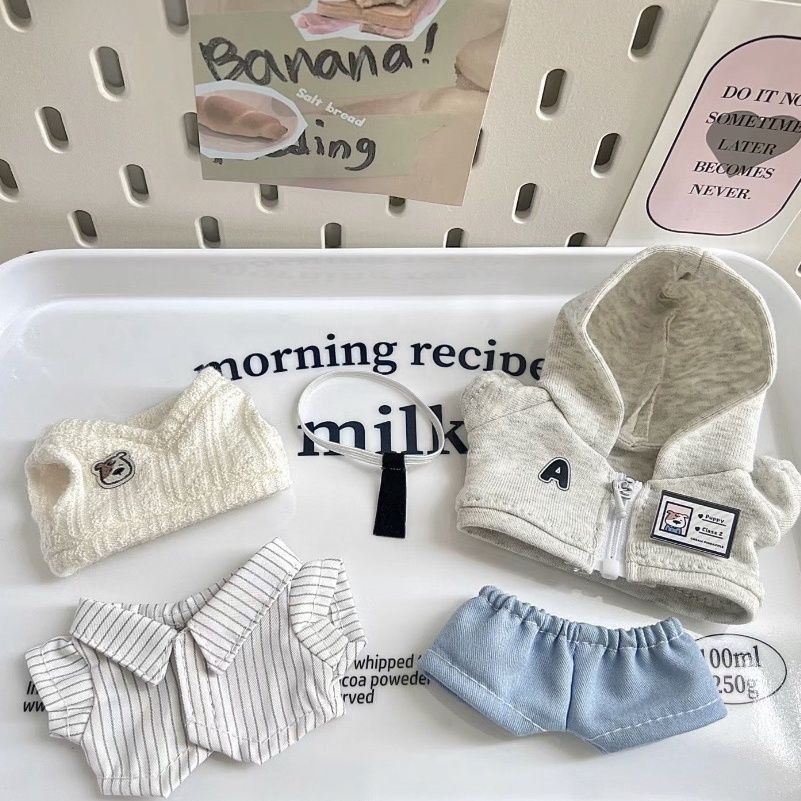 10cm Quần Áo Bé Cotton Búp Bê Tự Làm Bộ Sao Biển Cơ Thể Bình Thường Thay Thế Quần Áo Phong Cách Preppy Trọn Bộ Quần Áo Trẻ Em Cotton