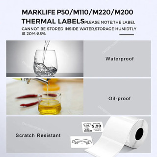 1 Gói P50 Nhãn Dán Marklife Giấy Nhiệt Chống Thấm Nước Miếng Dán Tương Thích Cho M221 M220 M120 M200 M110 Máy In 50 * 80mm 40 * 30mm
