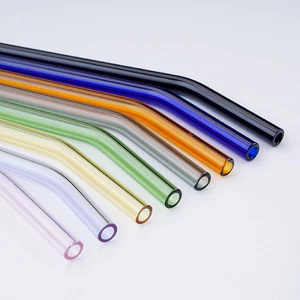 Ống Hút Thủy Tinh Borosilicate Cao Màu Thủy Tinh Chịu Nhiệt Uống Trà Sữa Ống Hút Thủy Tinh Nhiều Màu Ống Hút 4WT2