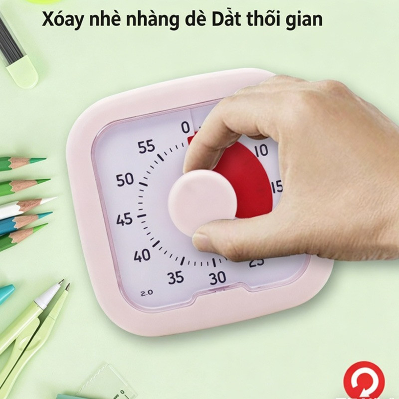 Đồng hồ báo thức có chân đế, nhắc nhở tự kỷ luật 60 phút và hẹn giờ im lặng tiện lợi.