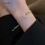 AqToCna Kim Cương Giả Opal Cỏ Ba Lá Có Thể Điều Chỉnh Vòng Tay Cho Nữ Thời Trang Mới Lấp Lánh Màu Vàng Vòng Tay Cưới Trang Sức Dự Tiệc Quà Tặng AqToCna