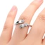 Li Tuyệt Đẹp Tay Cầm Nhẫn Lãng Mạn Dây Có Thể Điều Chỉnh Với Đá Zircon Brilliants