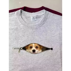 Dây Kéo Dễ Thương Corgi In Hình Chó Cotton Nguyên Chất Rời Áo Thun Tay Ngắn Mùa Hè Hợp Thời Trang Nam Nữ Cặp Đôi Áo