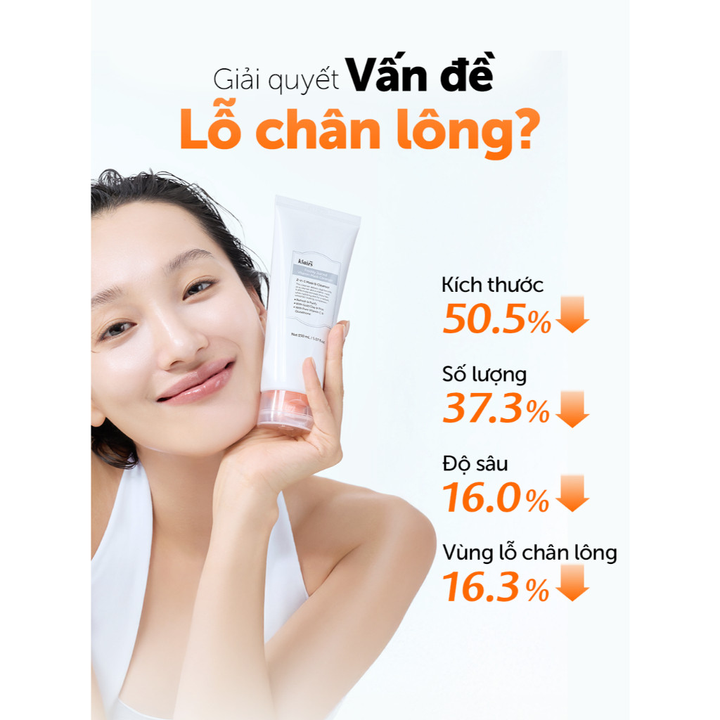 [ĐQ] Sữa rửa mặt Dear, Klairs Freshly Juiced Vitamin Mask Cleanser hỗ trợ làm sáng da 150ml