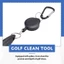 Bộ dụng cụ làm sạch câu lạc bộ Golf, Bàn chải chơi gôn có thể thu vào và 2 máy mài rãnh câu lạc bộ golf cho U & V-Grooves, Bộ dụng cụ làm sạch câu lạc bộ golf