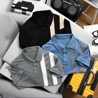 COMBO 3 ÁO POLO 2 SỌC VẢI THUN CÁ SẤU POLY THÁI 4 CHIỀU