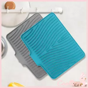 COO Thảm thoát nước silicon chịu nhiệt Thiết kế dốc chống trượt để sấy bát đĩa nhà bếp