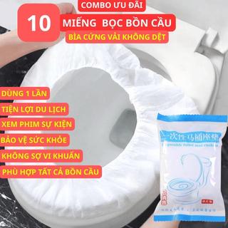 (Loại 1) combo 10 Miếng Lót Bồn Cầu Vải Không Dệt Dùng Một Lần - Tấm Lót Cách Ly Vi Khuẩn Tiện Lợi
