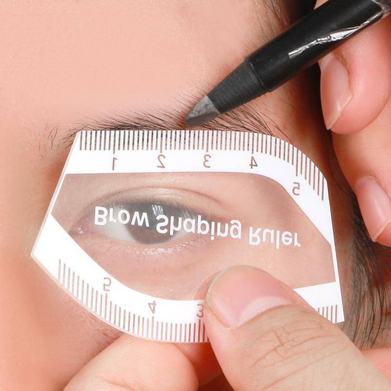 HFSHY Brow ping Ruler Thước định hình lông mày 1 phút Thiết kế vẽ nhanh Brow Dụng cụ dễ dàng Microblading Trang điểm vĩnh viễn Stencils VN