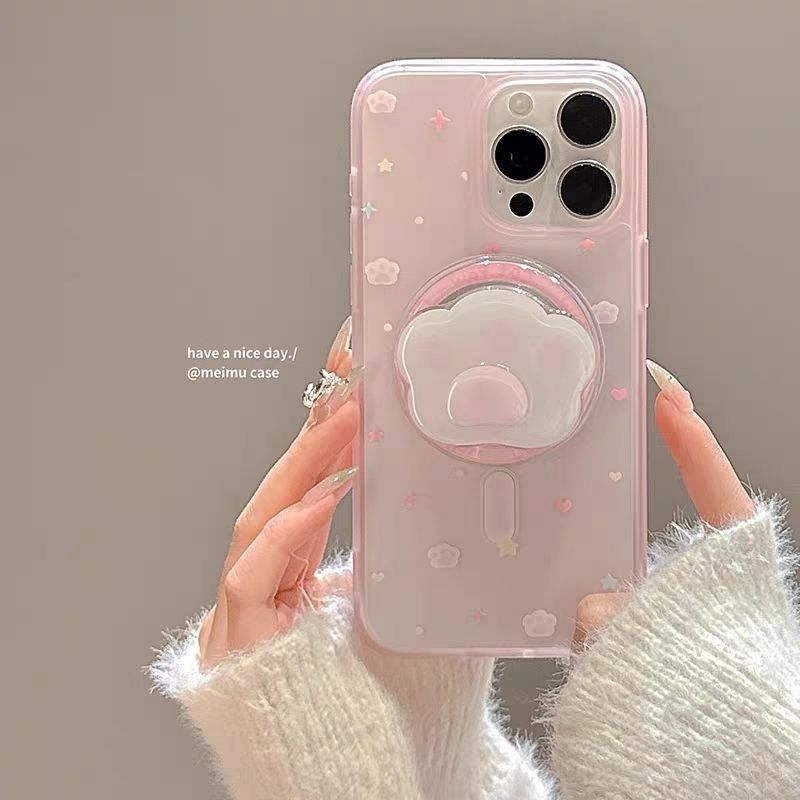 Cô Gái Trái Tim Màu Hồng Xoay Mèo Móng Vuốt Từ Tính Giá Đỡ Thích Hợp Cho iphone17 Apple 15 Ốp Điện Thoại Mờ 16 Vỏ Bảo Vệ Bán Chạy