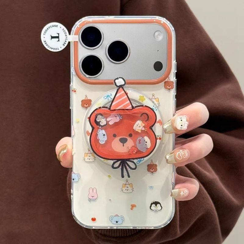 Ốp điện thoại từ tính Shaking Bear Avatar có giá đỡ Apple 17 / 16promax Vỏ bảo vệ Apple 15 / 12promax