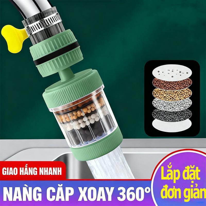Combo 2 Cái Đầu Vòi Lọc Nước 6 Lớp Carbon Xoay 360°, Lọc Sạch Cặn Bẩn
