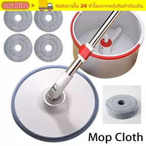 CORALTIDE 1 Miếng Lau Nhà, Phụ Kiện Cây Lau Nhà Tròn Màu Xám Vải Thay Thế Cây Lau Nhà, Ướt Khô Đa Năng Làm Sạch Sàn Microfiber