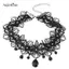 AqToCna Vintage Gothic Ren Choker Nữ Pha Lê Mặt Dây Chuyền Quyến Rũ Choker Nelace Gothic Hạt Choker Trang Sức AqToCna