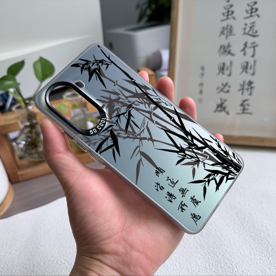 Dành Cho Redmi Turbo 5 Max / Turbo 4 Pro / POCO X8 Pro X7 X6 F8 F7 Thư Pháp Tranh Mực Tre Cứng Lưng Mềm Vỏ Điện Thoại / Note 15 Pro Mi 15T 14T K90 Pro Redmi Chống Sốc