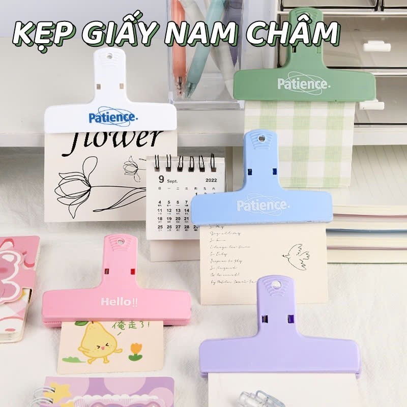 Kẹp Giấy Nam Châm Bằng Nhựa – Kẹp Giấy Nhớ, Tài Liệu Đa Năng Nhiều Màu Cute Cho Văn Phòng