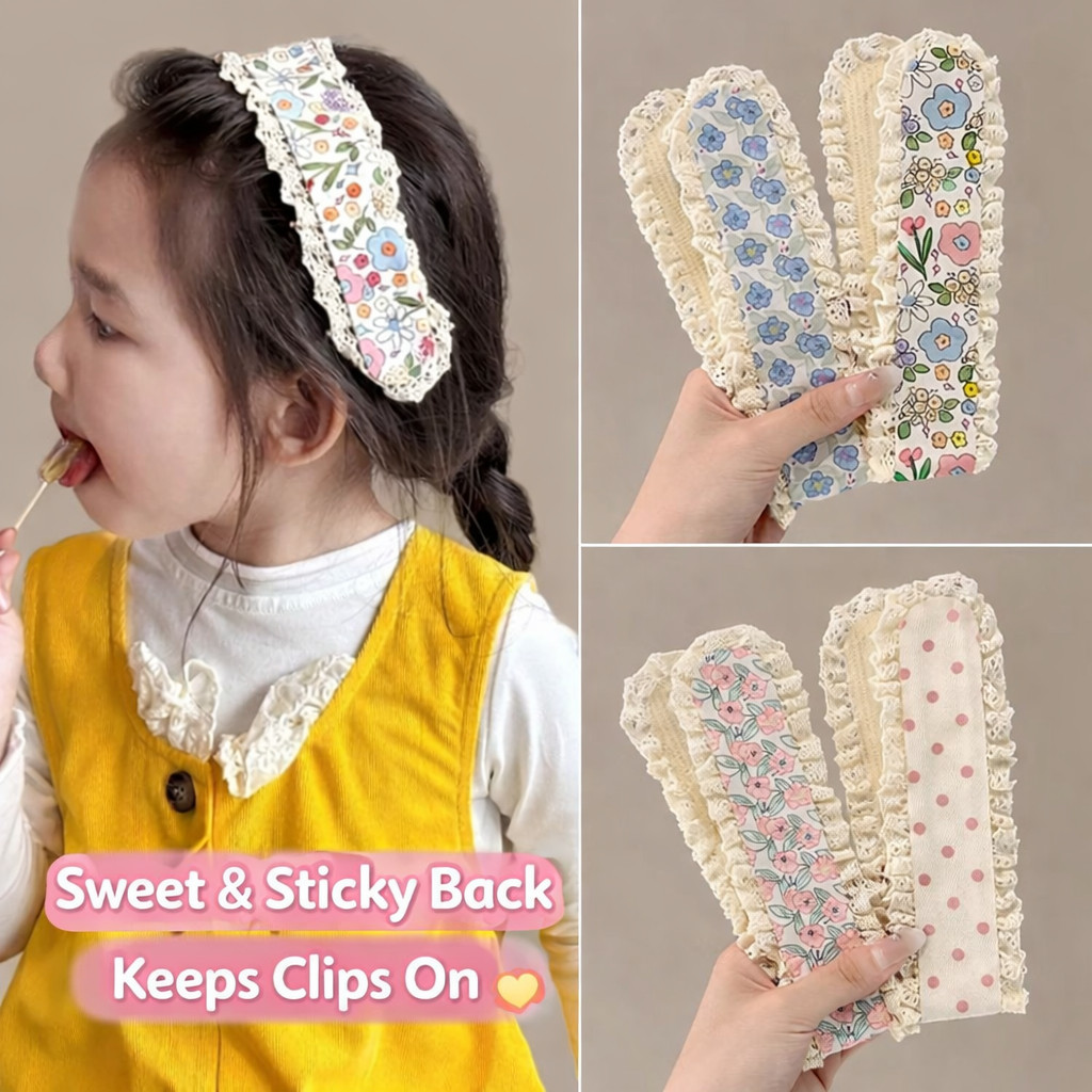 Miếng Dán Tóc Mái Nữ Kiểu Hàn Hoa Nhí Xinh Xắn, Băng Đô Velcro Giữ Tóc Gọn Gàng Khi Makeup Rửa Mặt