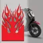 GILL 1 Miếng Dán Xe Máy, Decal Ngọn Lửa Đua Sọc Fender Phản Quang Miếng Dán, Bền Chống Trầy Xước Trang Trí PVC Chống Thấm Nước Miếng Dán Trang Trí Cho Xe Máy Điện Xe Máy