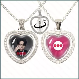 SQ Kpop BTS ARIRANG Time Gem Heart Diamond Vòng cổ xoay hai mặt