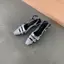 TT Rỗng Dày Gót Giày Sandal Nữ 2026 Phong Cách Mới Bạc Mũi Vuông Lưng Rỗng Giày Đơn