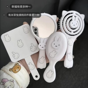 Dễ Thương Miffy Thỏ Gương Lược Nữ Sinh Ký Túc Xá Cao Cấp Lông Tơ Bền Di Động Túi Khí Lược Rỗng Làm Tóc Lược26042212