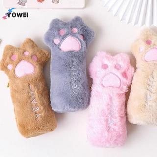 YOWEI Hoạt Hình Sang Trọng Mèo Paw Hộp Đựng Bút Chì Dung Tích Lớn Động Vật Phong Cách Giá Đỡ Túi Mềm Cho Trường Học Văn Phòng Phẩm Đồ Dùng Trẻ Em Bé Gái Quà Tặng VN