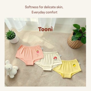 Combo 3 quần chip đùi Toonì chất thun Modal mềm mịn kháng khuẩn cho bé gái 10-40kg Bubbybaby-GV