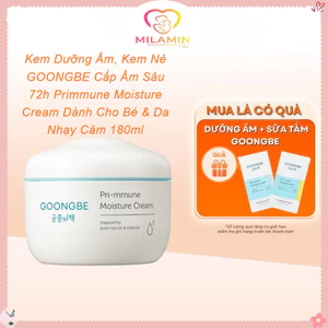 Kem Dưỡng Ẩm, Kem Nẻ GOONGBE Cấp Ẩm Sâu 72h Primmune Moisture Cream Dành Cho Bé & Da Nhạy Cảm 180ml