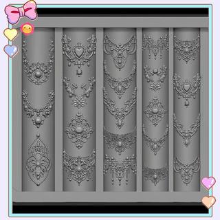 [beautifulhome] Khuôn làm móng tay bằng silicon 3D Phong cách Châu Âu Họa tiết cổ điển Thiết kế ren Trang trí DIY Bản mẫu làm móng tay trong suốt [vẻ đẹp]