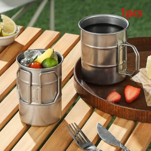 Cốc uống nước ngoài trời 2 lớp inox 304 tiện lợi Có tay cầm،Sử dụng trong dã ngoại, picnic، Chống rơi vỡ