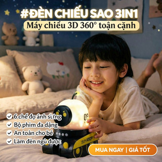 Máy Chiếu Ngôi Sao 3D Bluetooth Đèn Ngủ 360 Toàn Cảnh 6 Phim Mầm Non Trẻ Em Trang Trí Quà Tặng
