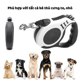 Dây xích tự động cho chó và mèo, dài 3m và 5m, móc xoay 360 độ, dây xích cho chó cỡ nhỏ và vừa có tay cầm