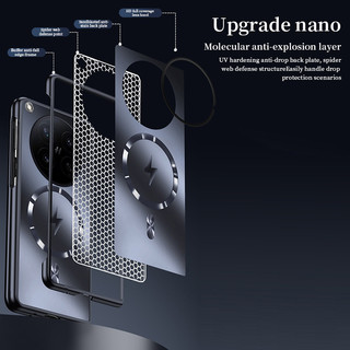 Dành Cho OPPO Find N6 FindN6 Ốp Lưng Da Sang Trọng Cảm Giác Mờ PC Cứng Từ Tính Lật Vỏ Điện Thoại Cho OPPOFindN6