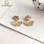 Bông tai thả boho hình học với thiết kế lá Gingko biloba - phụ kiện thời trang cho nữ VN