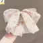 Kẹp Đuôi Ngựa Hình Bướm Voan Màu Hồng, Phù Hợp Cho Nữ Trông Sang Trọng Và Thanh Lịch