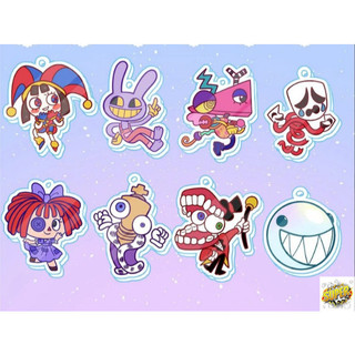 Keychain 2" Amazing Digital Circus Double Sided Glitter Epoxy Keychain